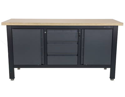 Matabro MB-TSK7523-L, Pracovní dílenský stůl 3 zásuvky 2 skříňky 1690 x 600 x 860 - 900 mm