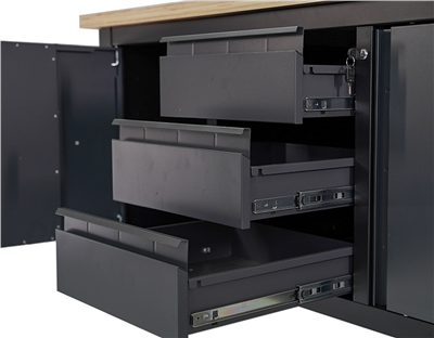 Matabro MB-TSK7523-L, Pracovní dílenský stůl 3 zásuvky 2 skříňky 1690 x 600 x 860 - 900 mm