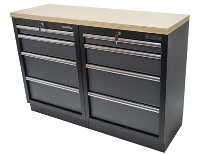 AKČNÍ SET Dílenské skříňky MB-TGC1304 s dřevěnou pracovní deskou MB-TGW53