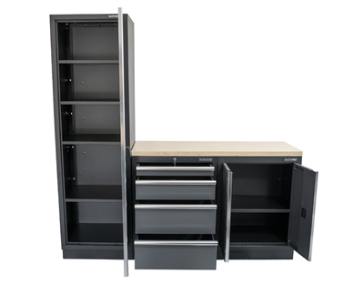 AKČNÍ SET Sestava 3 ks dílenského nábytku SET-CA01017 s dřevěnou pracovní deskou MB-TGW53