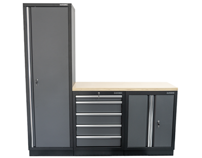 AKČNÍ SET Sestava 3 ks dílenského nábytku SET-CA01019 s dřevěnou pracovní deskou MB-TGW53