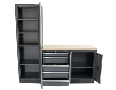 AKČNÍ SET Sestava 3 ks dílenského nábytku SET-CA01019 s dřevěnou pracovní deskou MB-TGW53