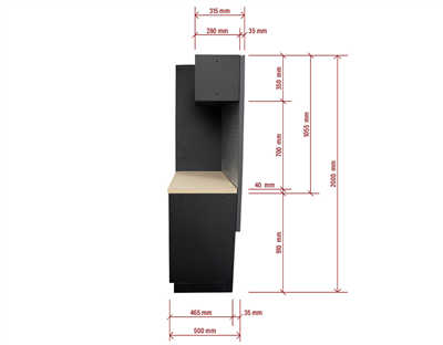 AKČNÍ SET Sestava 5 ks dílenského nábytku SET-CA01023 s dřevěnou pracovní deskou MB-TGW53