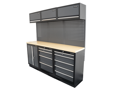 AKČNÍ SET Sestava 6 ks dílenského nábytku SET-CA01027 s dřevěnou pracovní deskou MB-TGW80