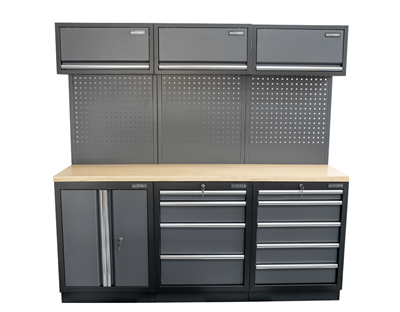 AKČNÍ SET Sestava 6 ks dílenského nábytku SET-CA01027 s dřevěnou pracovní deskou MB-TGW80