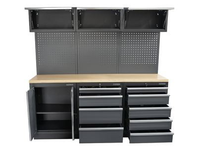 AKČNÍ SET Sestava 6 ks dílenského nábytku SET-CA01027 s dřevěnou pracovní deskou MB-TGW80