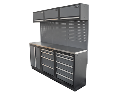 AKČNÍ SET Sestava 6 ks dílenského nábytku SET-CA01028 s nerezovou pracovní deskou MB-TGW80S