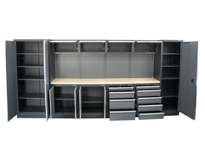 AKČNÍ SET Sestava 10 ks dílenského nábytku SET-CA01031 s dřevěnou pracovní deskou MB-TGW53