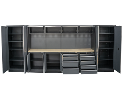 AKČNÍ SET Sestava 10 ks dílenského nábytku SET-CA01039 s dřevěnou pracovní deskou MB-TGW53