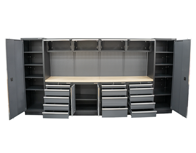 AKČNÍ SET Sestava 10 ks dílenského nábytku SET-CA01043 s dřevěnou pracovní deskou MB-TGW53