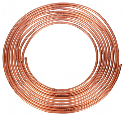 Měděná brzdová trubka, průměr 6 mm, délka 5m