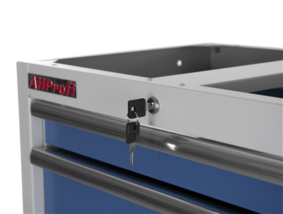 Celokovová dílenská skříňka PROFI BLUE se 4-mi šuplíky 680x458x910 mm