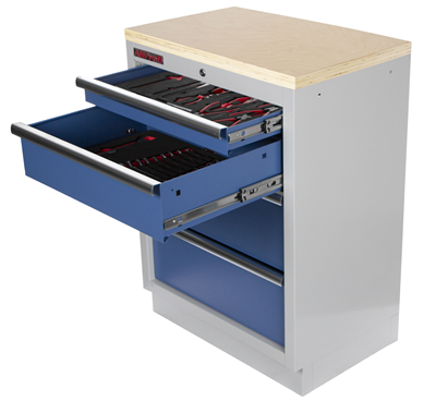 Celokovová dílenská skříňka PROFI BLUE se 4-mi šuplíky 680x458x910 mm