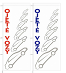 AHProfi 125210050Č Vlajka OJETÉ VOZY - bílá, červený nápis