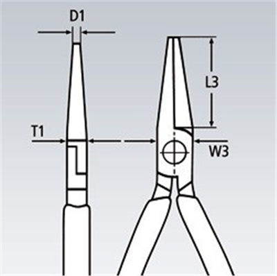 Rovné kulaté kleště 160 mm Knipex chromované