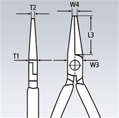 Montážní rovné půlkulaté kleště 280 mm Knipex extra dlouhé