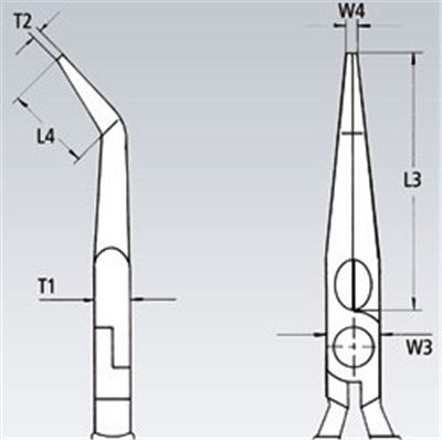Montážní zahnuté půlkulaté kleště 280 mm Knipex extra dlouhé