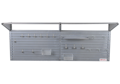 Děrovaná deska včetně dvou polic a příslušenství 1200 x 380 x 16mm