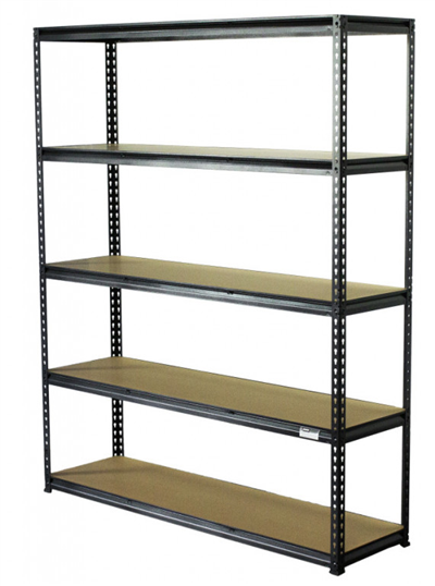 Policový regál, 5 polic - 1500 x 410 x 1830 mm