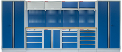 Kvalitní PROFI BLUE dílenský nábytek - 4535 x 2000 x 495 mm - MTGS1300A1 Blue