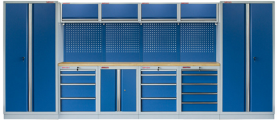 Kvalitní PROFI BLUE dílenský nábytek - 4535 x 2000 x 495 mm - MTGS1300A2 Blue