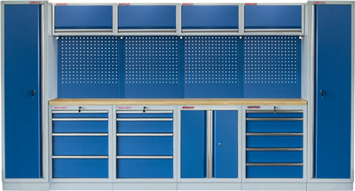Kvalitní PROFI BLUE dílenský nábytek 3920 x 495 x 2000 mm - MTGS1300A8 Blue