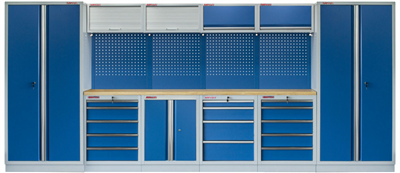 Kvalitní PROFI BLUE dílenský nábytek - 4535 x 2000 x 495 mm - MTGS1300AH Blue
