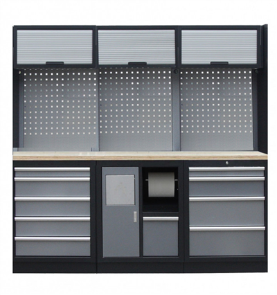 Sestava 6-ti ks PROFI dílenského nábytku 2040 x 495 x 2000 mm - TGS1301RRRDD Grey