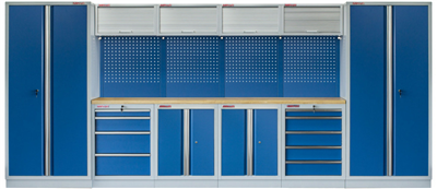 Kvalitní PROFI BLUE dílenský nábytek - 4535 x 2000 x 495 mm - MTGS1300AA3 Blue