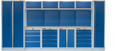 Kvalitní PROFI BLUE dílenský nábytek 4235 x 495 x 2000 mm - MTGS1300AD Blue