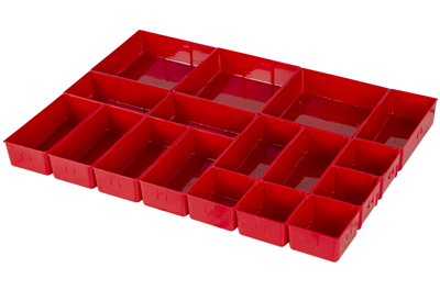 Plastové boxy do zásuvek, 17 ks