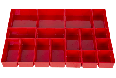 Plastové boxy do zásuvek, 17 ks