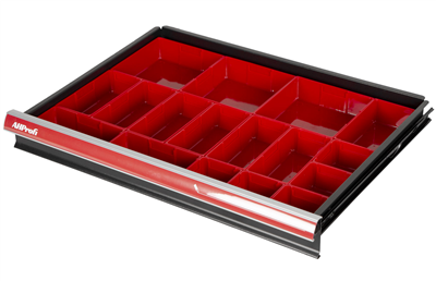 Plastové boxy do zásuvek, 17 ks