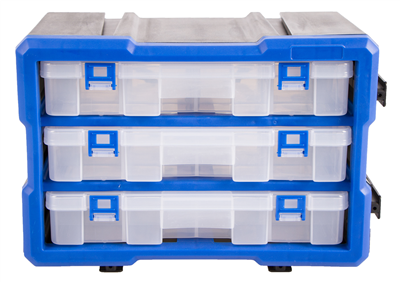 Plastový organizér, 3 uzavíratelné boxy