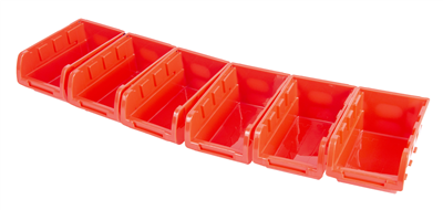Závěsná plastová lišta s 6 plastovými boxy