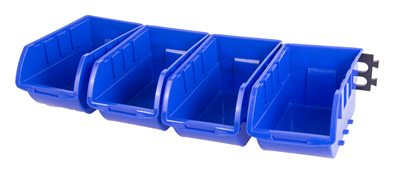 Závěsná plastová lišta se 4 plastovými boxy