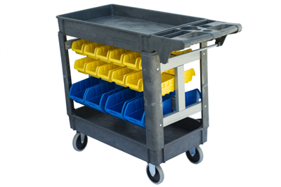 Dílenský vozík s boxy 790 x 430 x 855 mm, 32 boxů