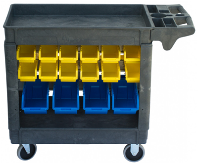 Dílenský vozík s boxy 790 x 430 x 855 mm, 32 boxů
