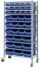 AHProfi SBRHD3691 Pojízdný kovový policový regál s plastovými boxy 36 ks, 10 polic (10/36)