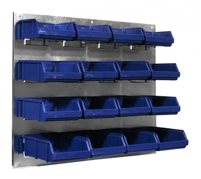 Kovový organizér s plastovými boxy