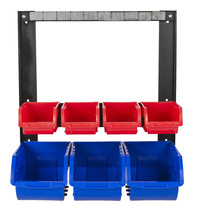Kovový organizér s magnetickou lištou a 7 plastovými boxy (2/7)