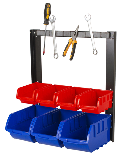 Kovový organizér s magnetickou lištou a 7 plastovými boxy (2/7)