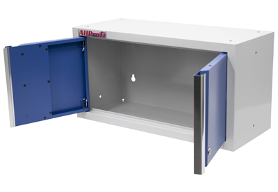 Celokovová dvoukřídlá závěsná skříňka PROFI BLUE 680x281x350 mm