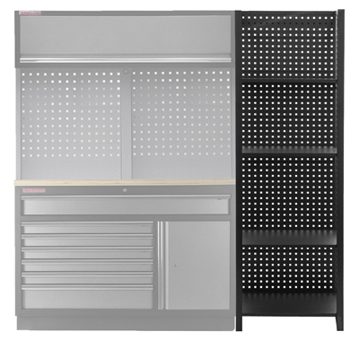 Kovový regál s děrovanou deskou, 680 x 458 x 2000 mm