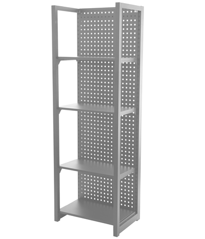 Kovový regál s děrovanou deskou, 680 x 458 x 2000 mm