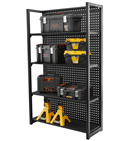 AHProfi TJA1200 Kovový regál s děrovanou deskou, 1200 x 458 x 2000 mm