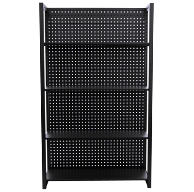Kovový regál s děrovanou deskou, 1200 x 458 x 2000 mm