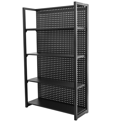 Kovový regál s děrovanou deskou, 1200 x 458 x 2000 mm