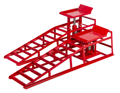 Nájezdové rampy s hydraulickým zvedákem, pár - 2 t