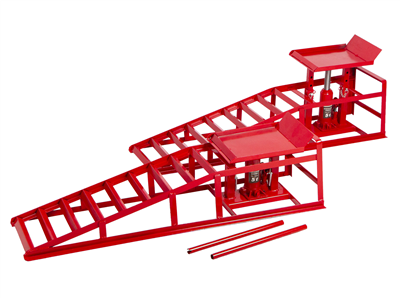 Nájezdové rampy s hydraulickým zvedákem, pár - 2 t